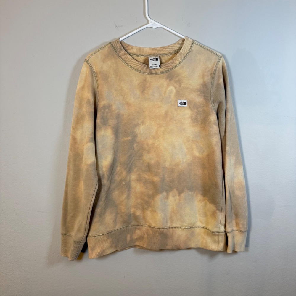 The North Face Tie Dye Crewneck Sweatshirt Women's Small Tan Beige Casual